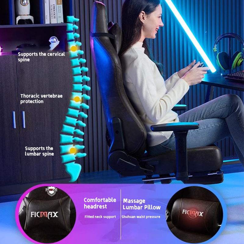 Cross-Border Customized Gaming Chair Gaming Chair Gaming Chair Internet Cafe Gaming Chair Can Be Raised And Lowered Reclining Swivel Chair