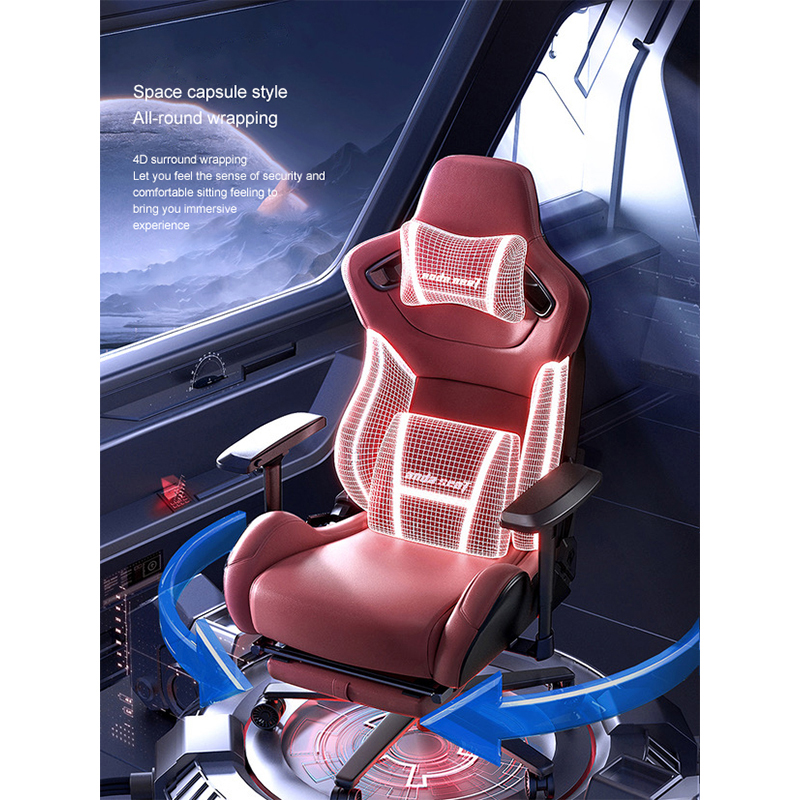 Anderste Red Flame Throne Gaming Chair Ergonomic Chair Home Comfortable Boss Chair Gaming Computer Chair