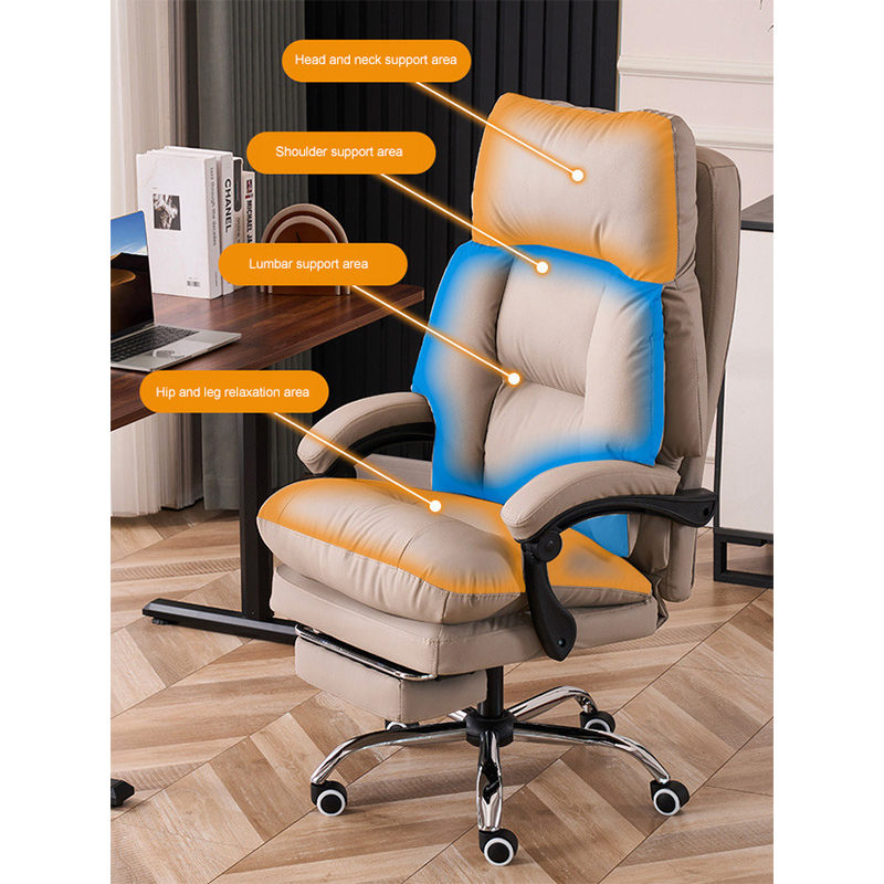Boss Chair Reclining Cat Claw Leather Office Chair Comfortable Computer Chair Home Lazy Long Sitting Ergonomic Leather Chair