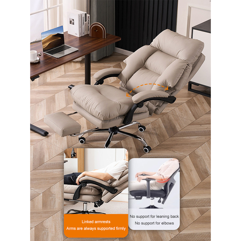 Boss Chair Reclining Cat Claw Leather Office Chair Comfortable Computer Chair Home Lazy Long Sitting Ergonomic Leather Chair